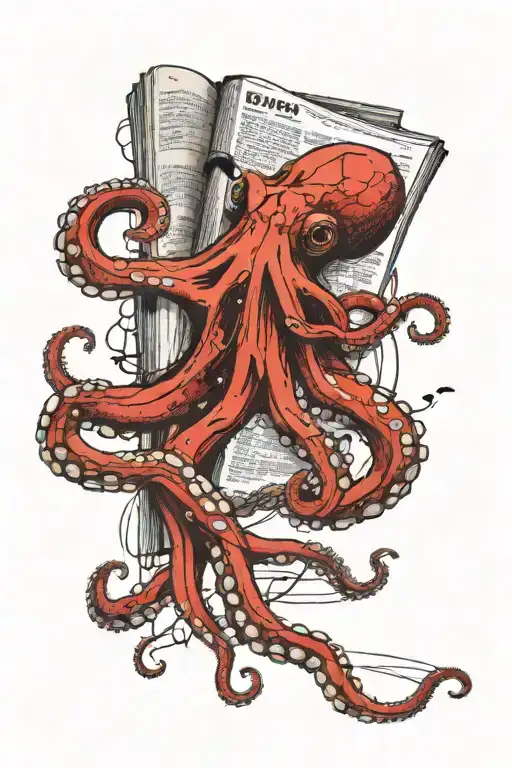Octopus Wrapped Around Arm Reading Book