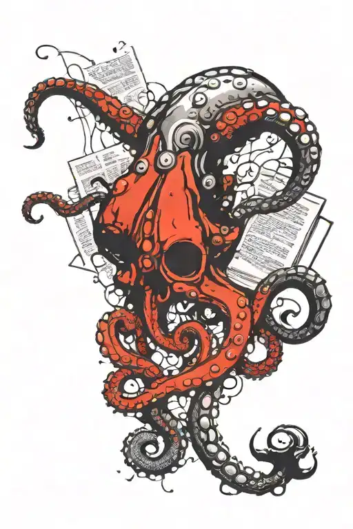 Octopus Wrapped Around Arm Reading Book