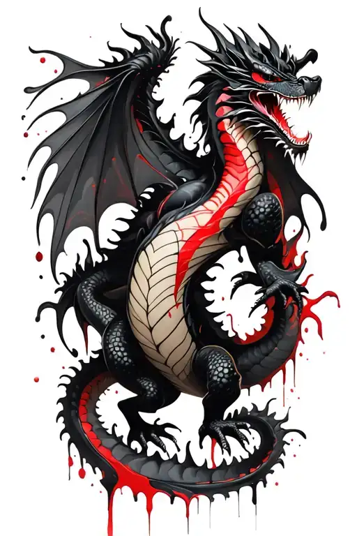 Black Dragon Full Body Shaped Like