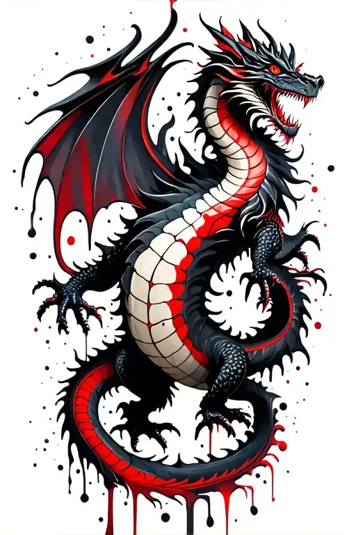 Black Dragon Full Body Shaped Like