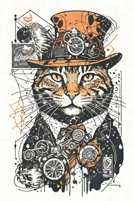 Orange Cat Wearing 1920S Gangster Hat