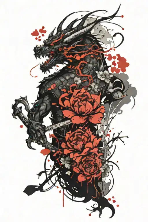 Dragon Flowers Samurai