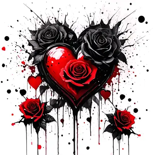 Black Roses Dark Gothic Heart Shaped Spots