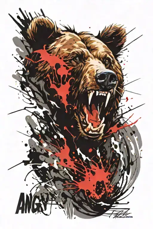 Angry Grizzly Realism Style
