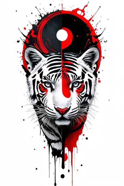 White Tiger Intertwined Yin-yang