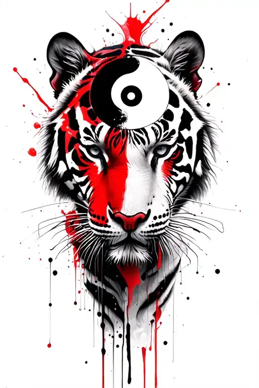 White Tiger Intertwined Yin-yang