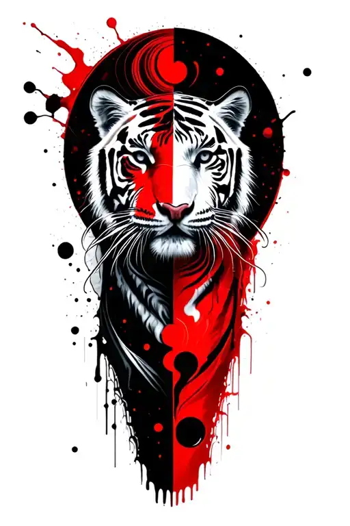 White Tiger Intertwined Yin-yang