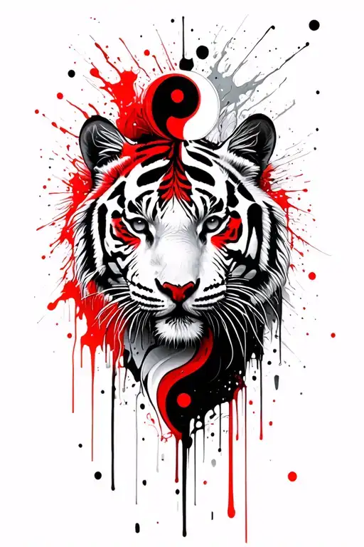 White Tiger Intertwined Yin-yang