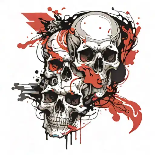 Skulls And Greece Phrases With Black Details And Unreal Effects