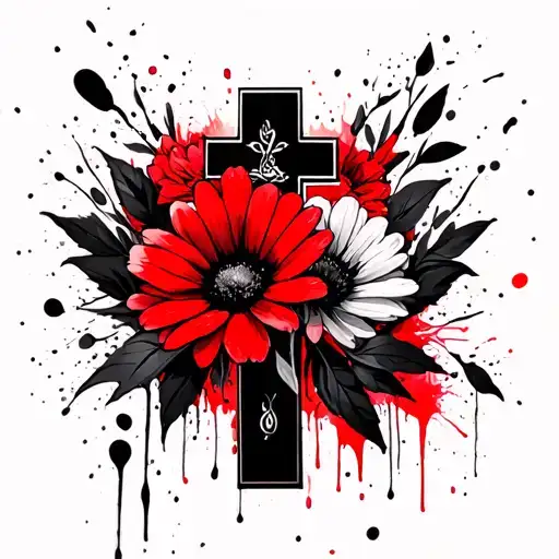 A Cross With September Birth Flowers