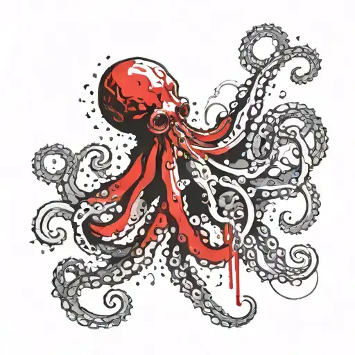 Octopus With Skulls In Its Tentacles