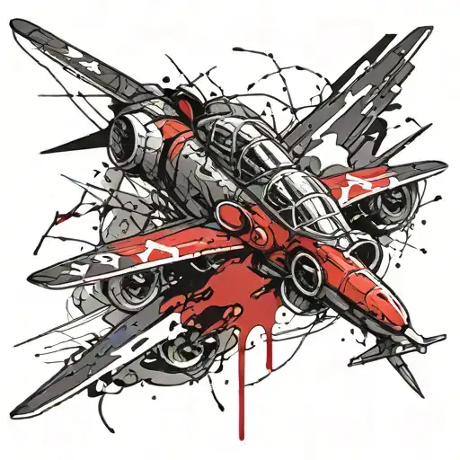 Create A Tattoo Of A Pilot Harnessing The Power Of Thunder And Lightning In A Black And Grey Style