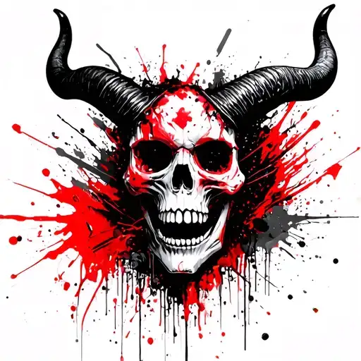 Skull Demon Face Horns Darkness