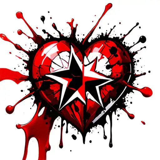 Diamond Broken Heart Tribal Scrpion 8 Point Star