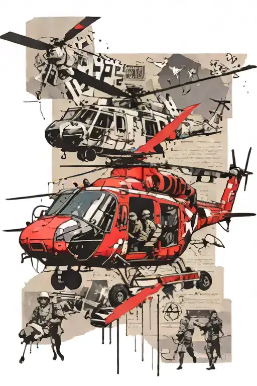 Soldier And Military Helicopter Newspaper Collage