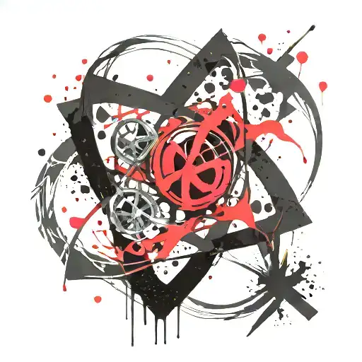 Iron Atom And Symbol Fe