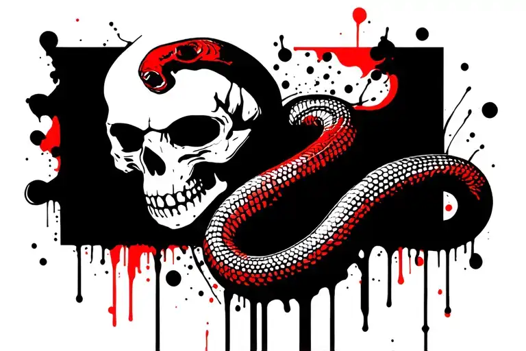 Skull With A Snake
