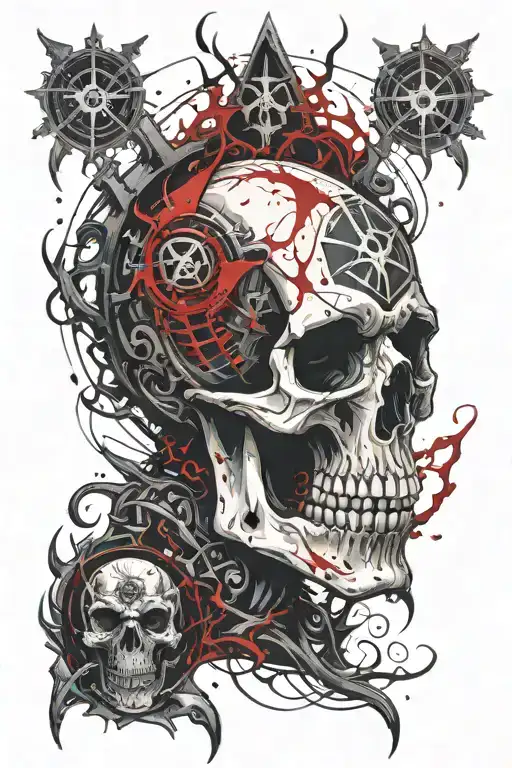 Skull On Back Tattoo World Of Warcraft Horde Symbol Slipknot Symbol