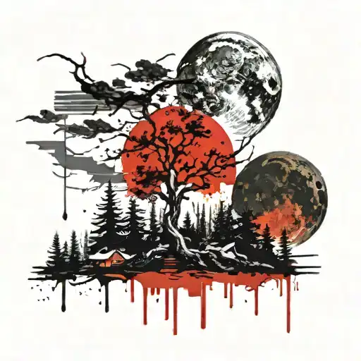 Pine Tree And The Moon