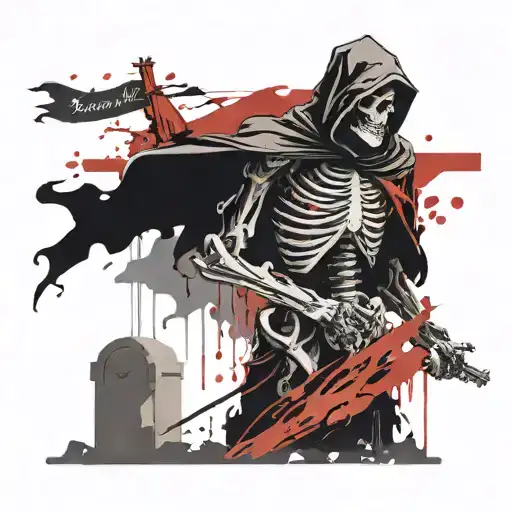 Cemetery With Grim Reaper