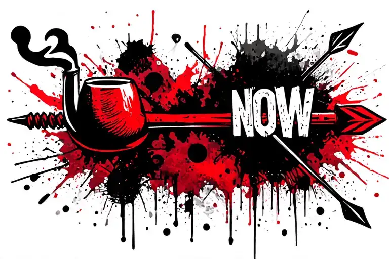 Now And Arrow With Smoking Pipe