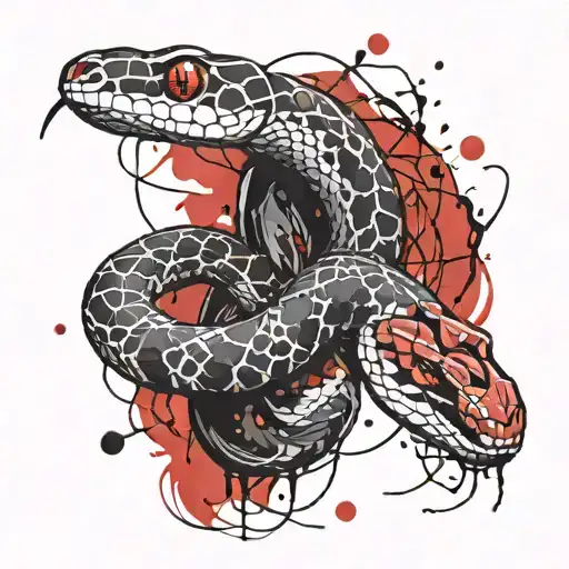 Black And White Snake On The Fore Arm