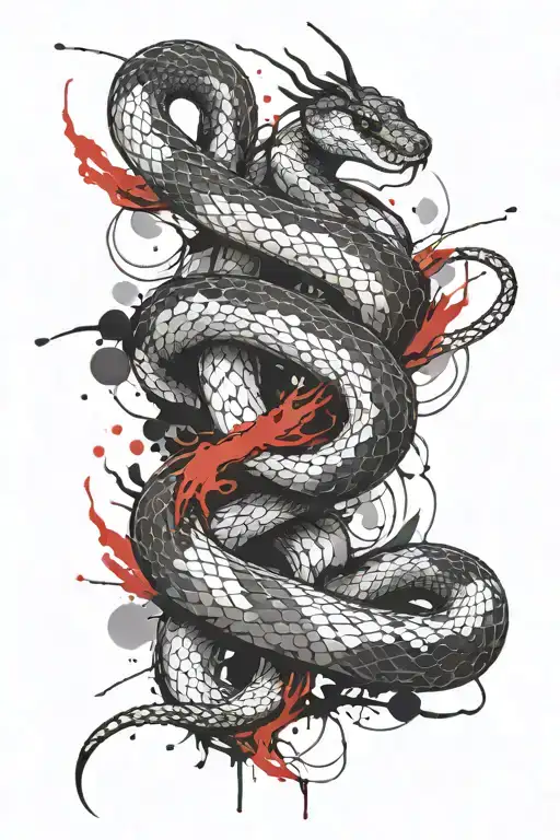 Black And White Snake On The Fore Arm