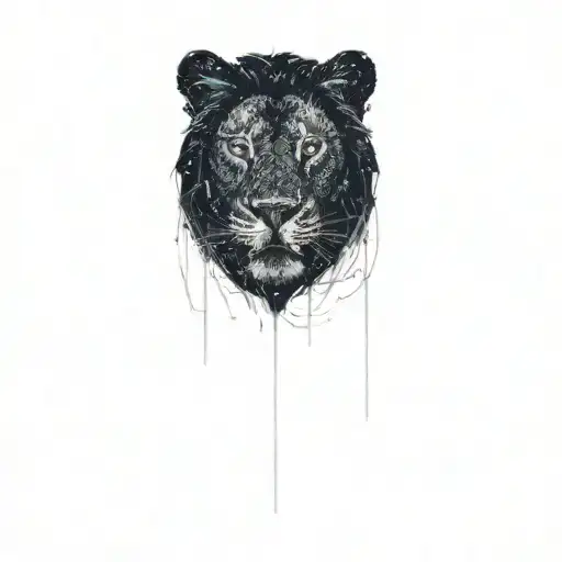 A Lion On A Black Background