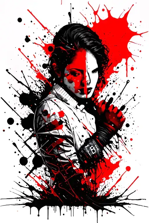 Black Out Sleeve Geo Pattern