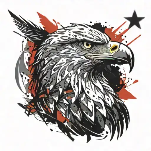 Eagle With Stars And Lines