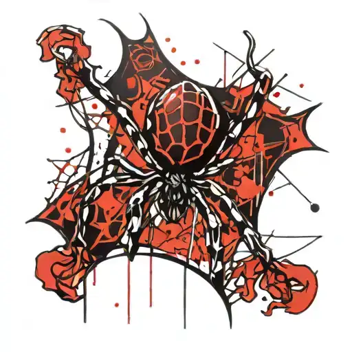 Spider Hanging From Web