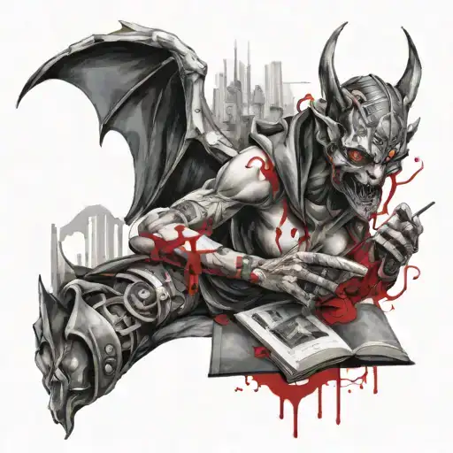 Female Gargoyle Warrior With A Book