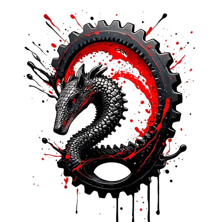 A Stylized Pangolin Curled Around A Gear