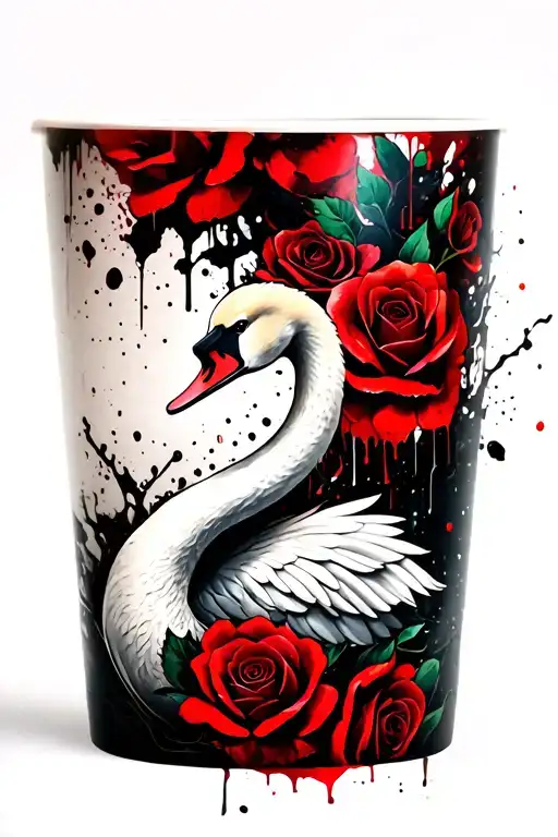 Swan With Roses