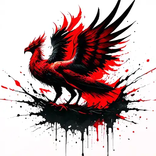 A Red Black Phoenix That Has Risen From The Ashes
