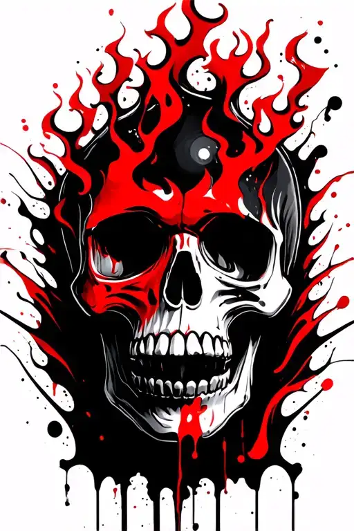 Skull With Flames