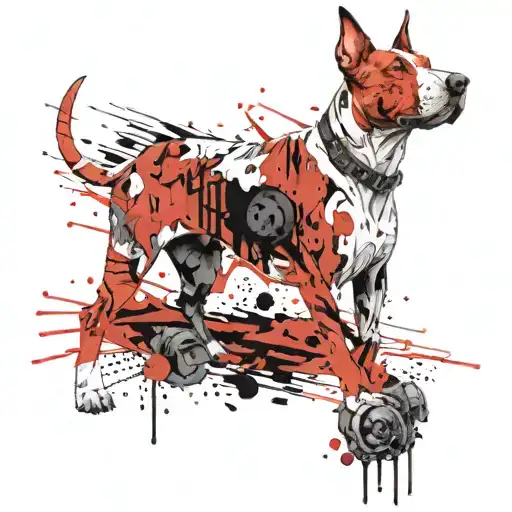 Big English Bull Terrier And Small Jack Russel