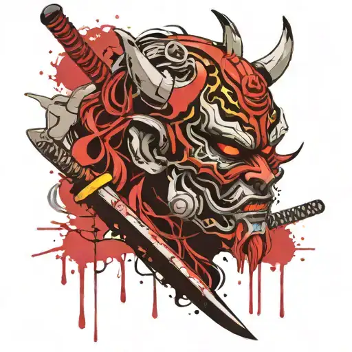 Oni Mask With Katana