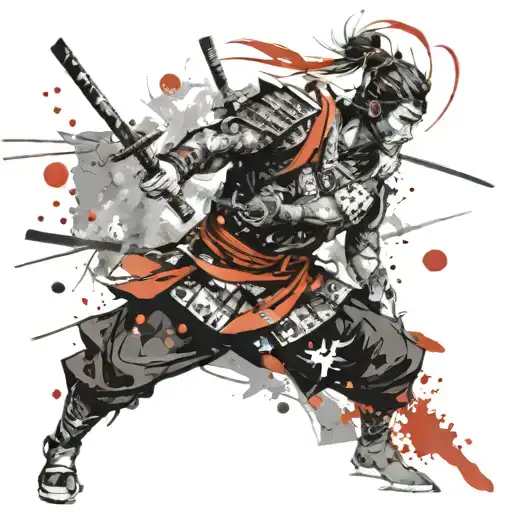 Samurai Warrior With Background