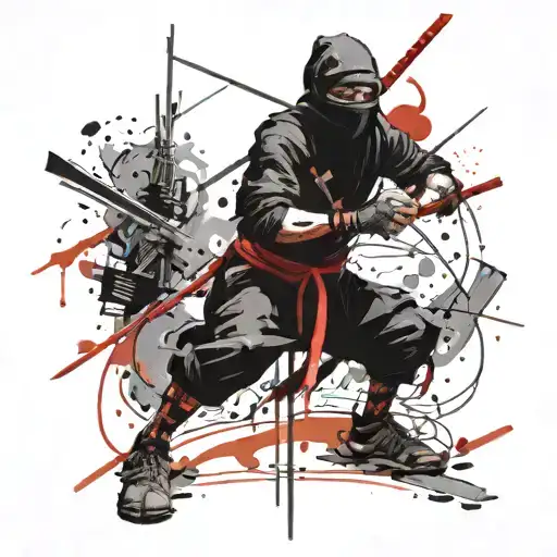 Black Ninja With Equipment