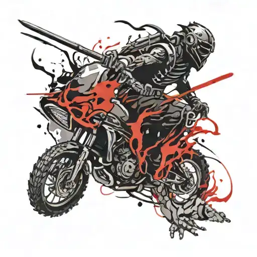 Black Ninja With Equipment And Black Dragon And A Skeleton Logo