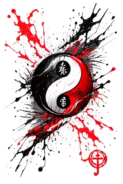 Yin And Yang Symbol Surrounded By Trigrams Of The Front Heaven