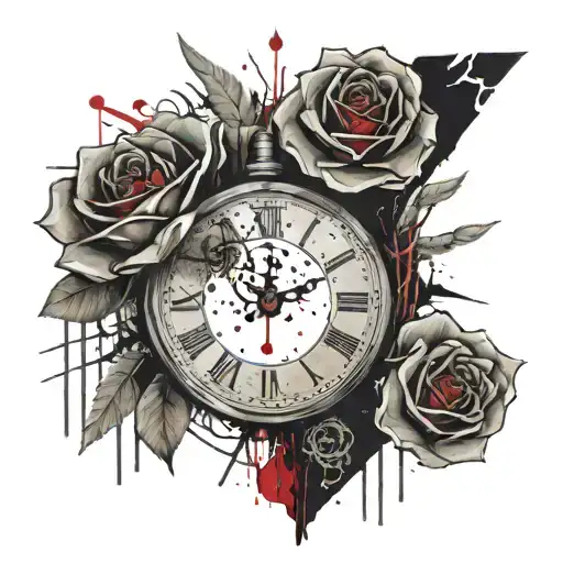 Rose 2 Clocks And A Willow Tree