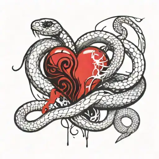 Snake Guarding A Heart