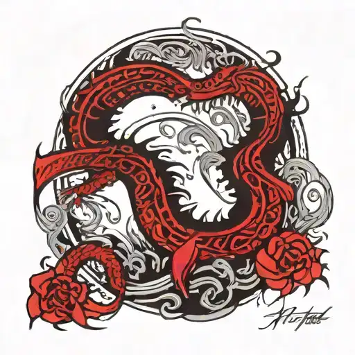 Scottish Loch Ness Monster Sigil Pictish Art Celtic Inspired