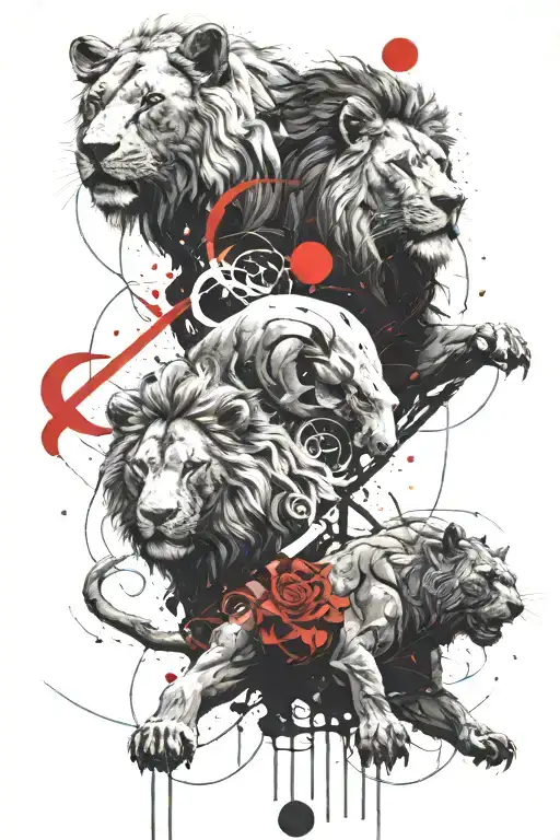 Lion And A Bear And A Dragon Being Balanced By The Zodiac Sign Libra