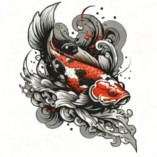 Evil Koi Fish Swimming