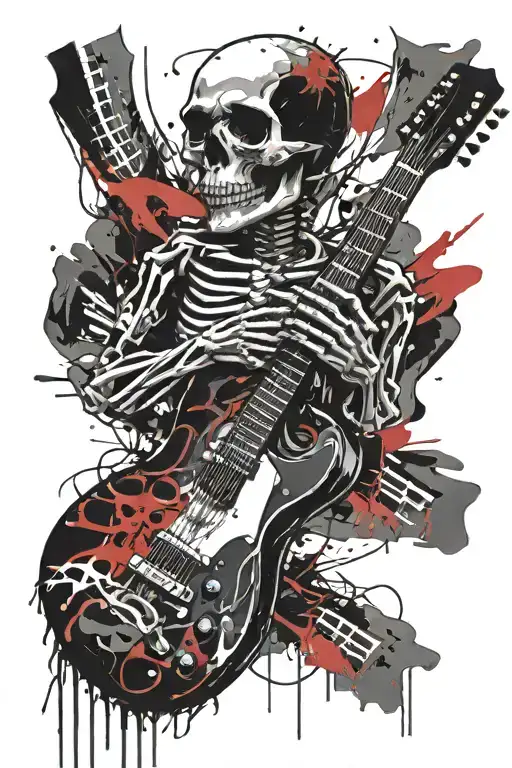 Guitar And Skeleton