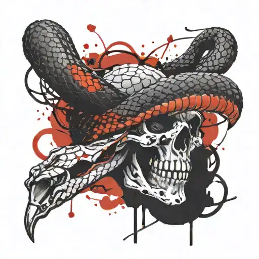 Snake With Knife Thru Head