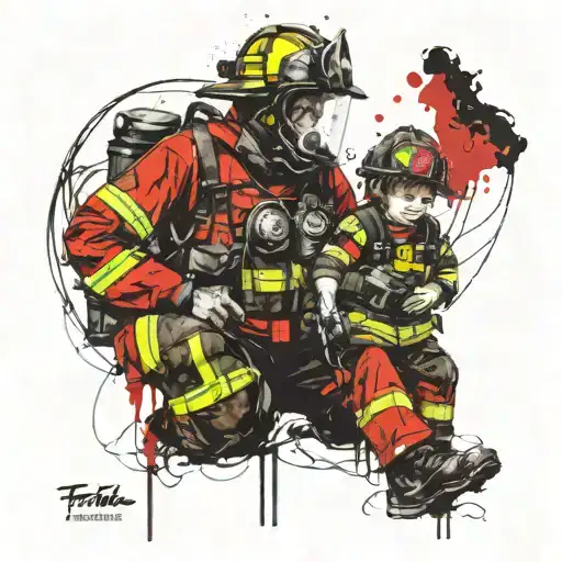 Firefighter With Son